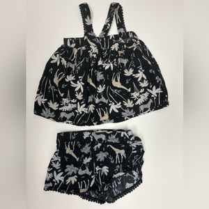 Old Navy safari print shirt and short set 4T